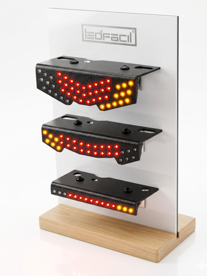EXHIBIDOR LEDFACIL 1,2 Y 3 HILERAS
